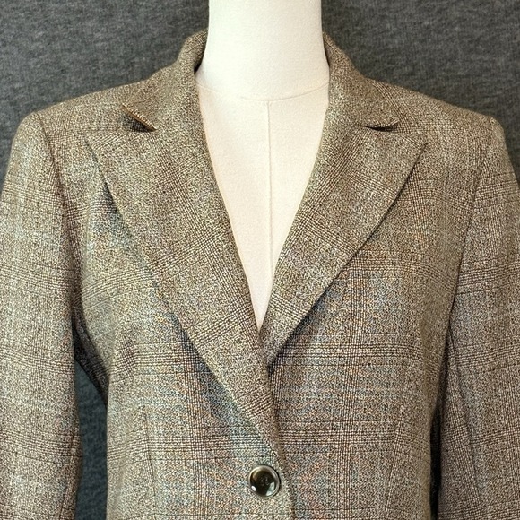 Harvé Benard Wool Blazer Womens Size 4 | Plaid Check Tweed | Classic Workwear - Picture 2 of 11